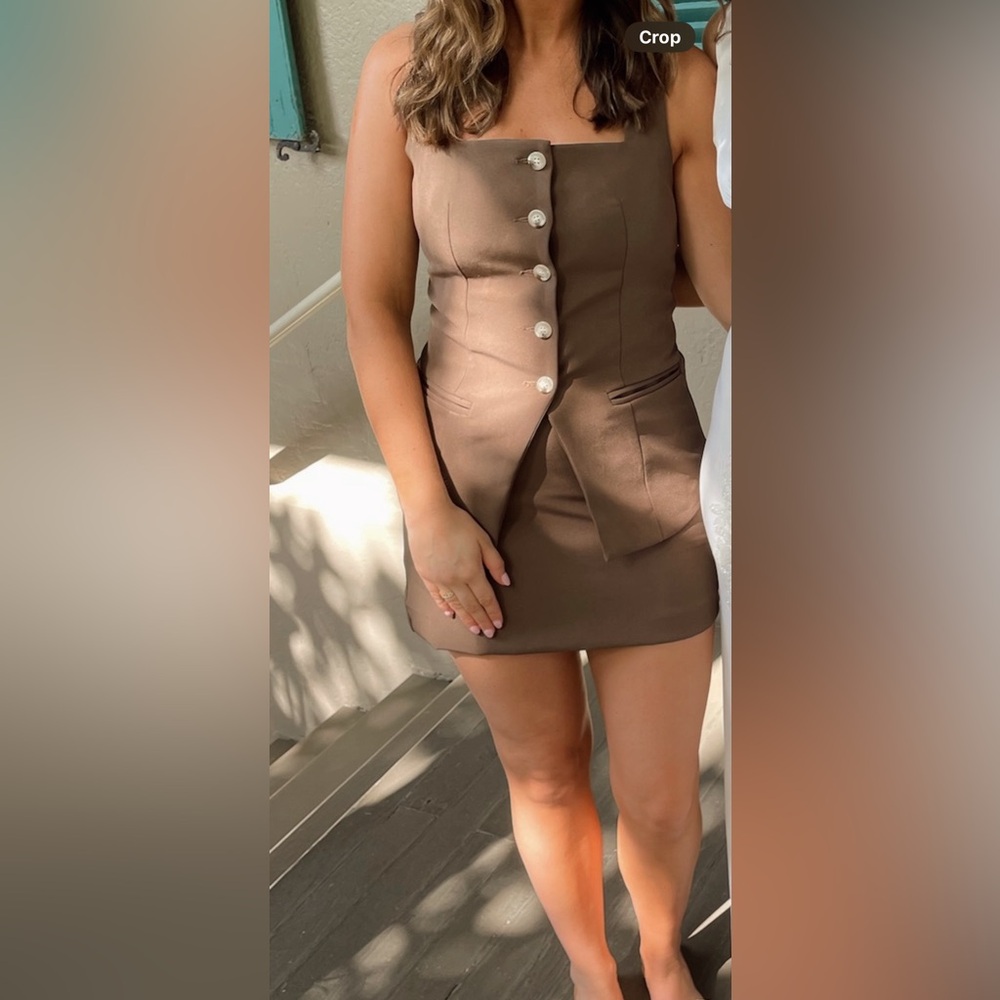 Elegant Brown Button-Down Dress